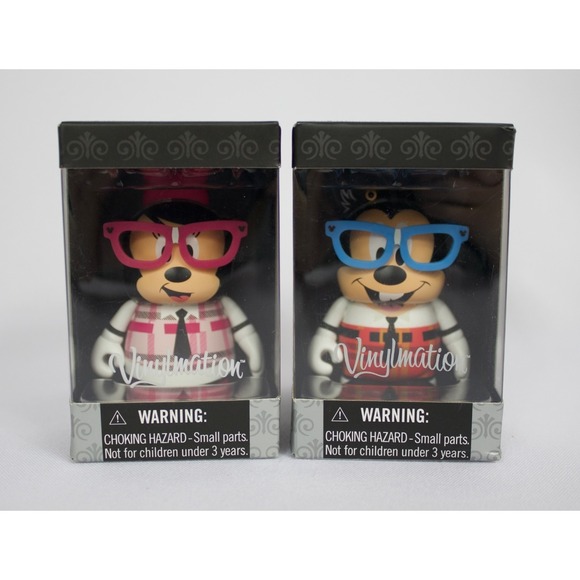 Disney Other - Disney Vinymation Mickey & Minnie Mouse Nerds Set New in Box Vinyl Figures